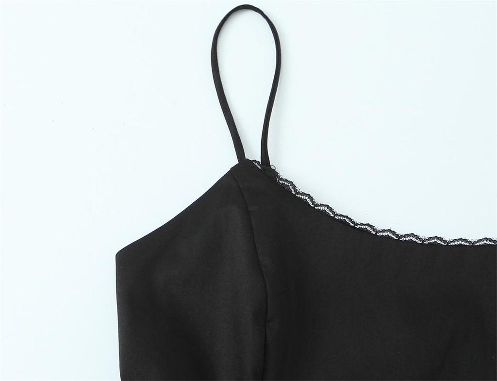Chic French Lace-Trimmed Waist-Cinching Strapless Camisole for Women