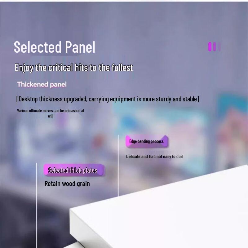 Shengbei Warm White Gaming Desk with Monitor Shelf