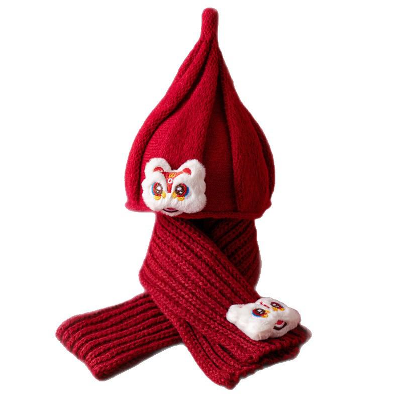 Newborn Baby Festive Scarf & Hat Set - Red, Unisex, Seasonal (Spring To Winter), Ideal for New Year Celebrations.