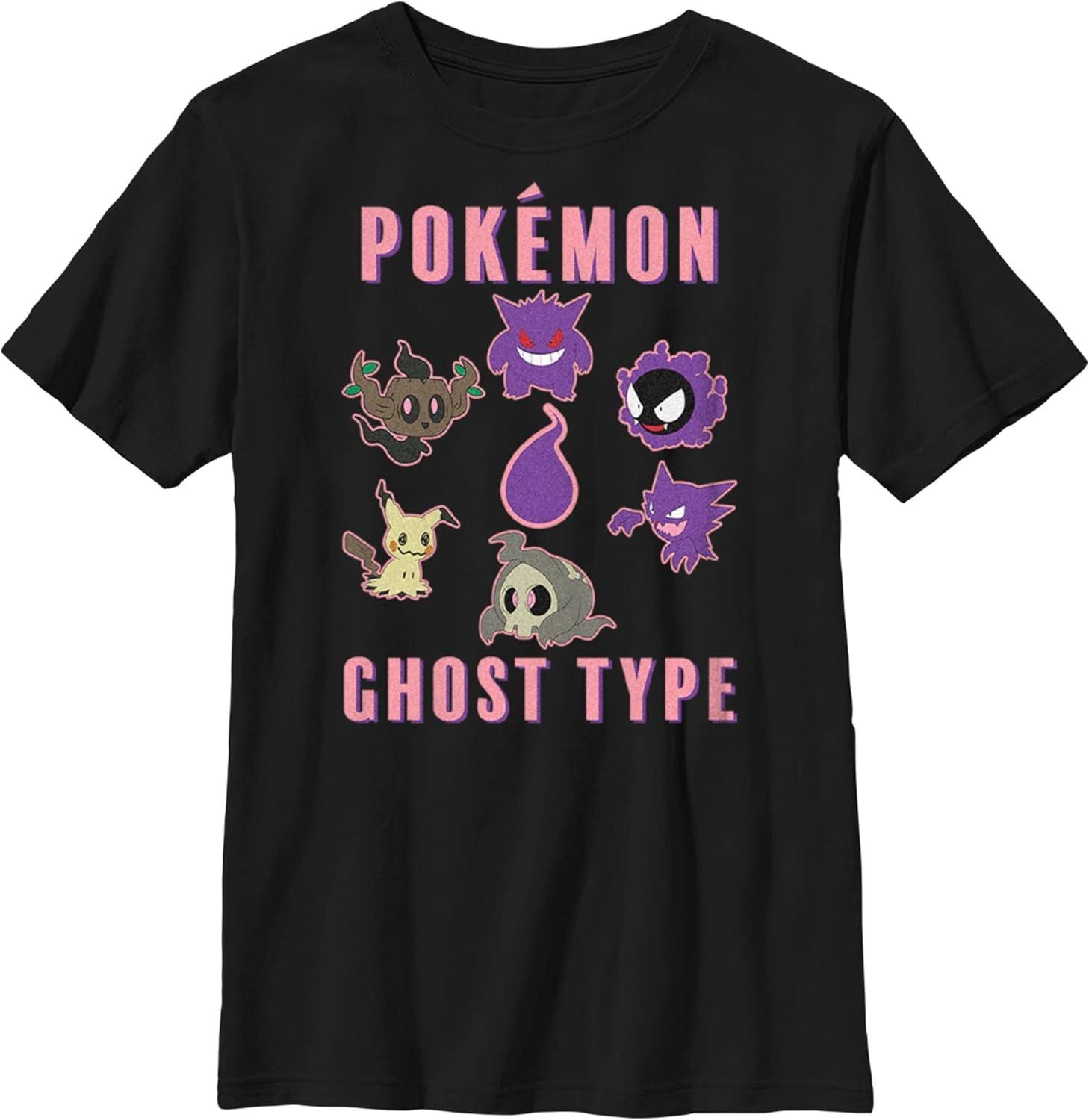 Pokemon Kids Pkmn Team Ghost Group Boys Short Sleeve Tee Shirt XXXXXL