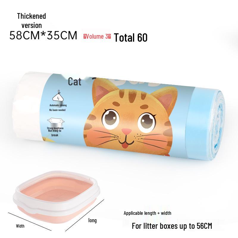 Disposable Drawstring Cat Litter Box Liners & Cleaning Bags