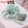 Korean Girl Beach Hat And Bag Combo With Large Brim Sunshade For Summer Outdoor Activities