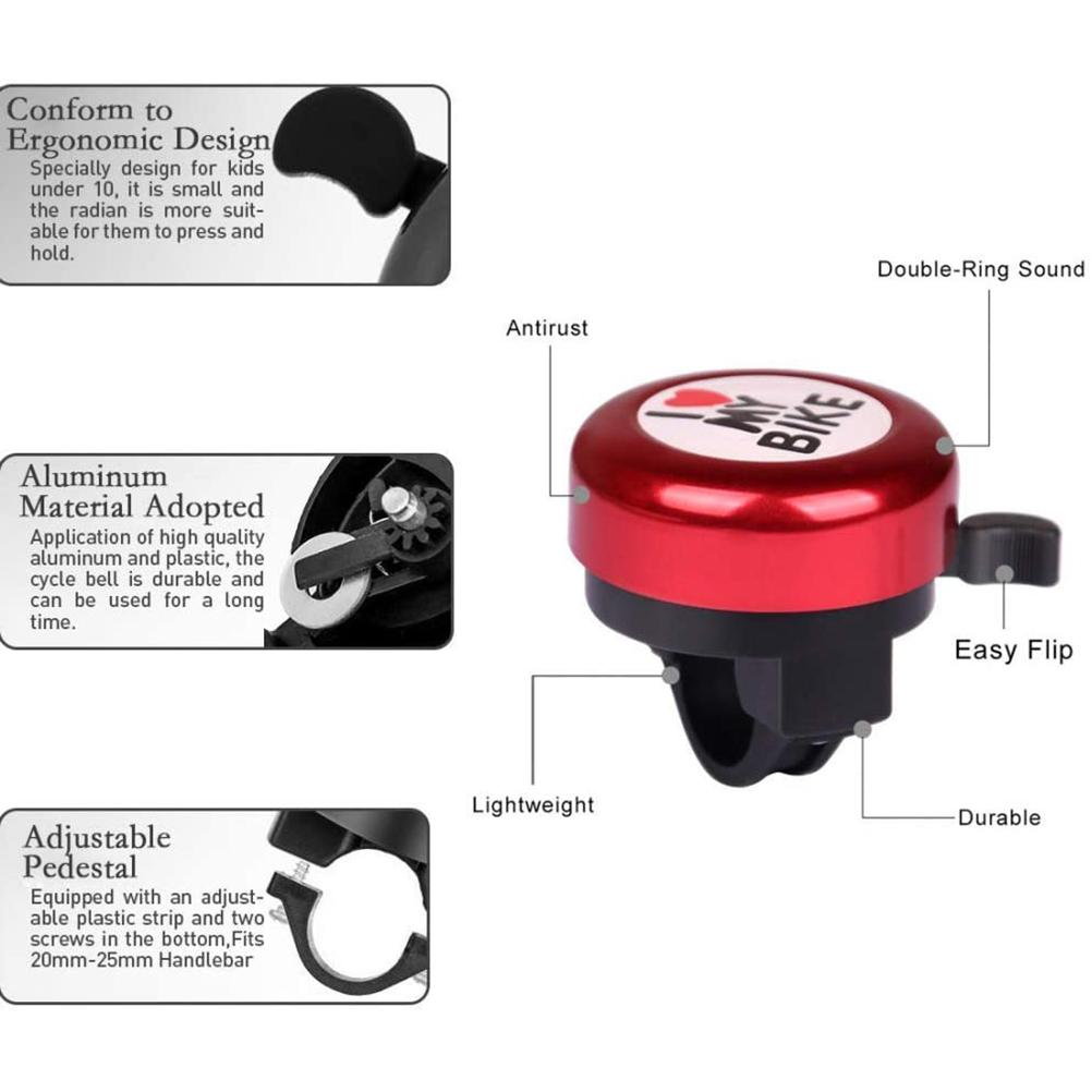 Велосипедный звонок Звонок Сплав Детский велосипедный гудок Кольцо Мини Велосипедные аксессуары Black