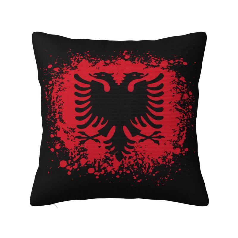 Custom Flag Of Albania Eagle Pillow Case 45X45Cm Albanian Pride Luxury Cushion Cover Soft Pillowcase