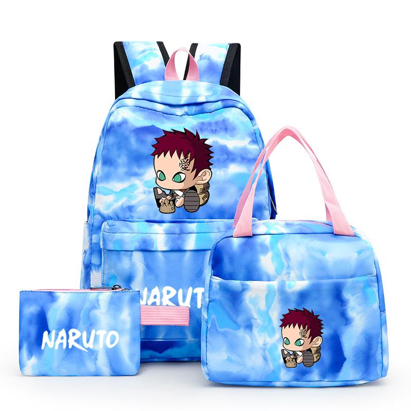 3-teiliger Schulrucksack für Mädchen Y2K mit Lunch-Taschen, Studenten-Taschen-Set, Kinder-Stifttasche, zurück zur Schule, Anime-Leinwand-Rucksack