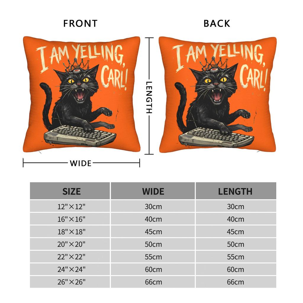 Pillow Case I Am Yelling Carl Donut Cat Meme Square Pillow Cover For Sofa Couch Bed Living Room Kawaii Pillowcases