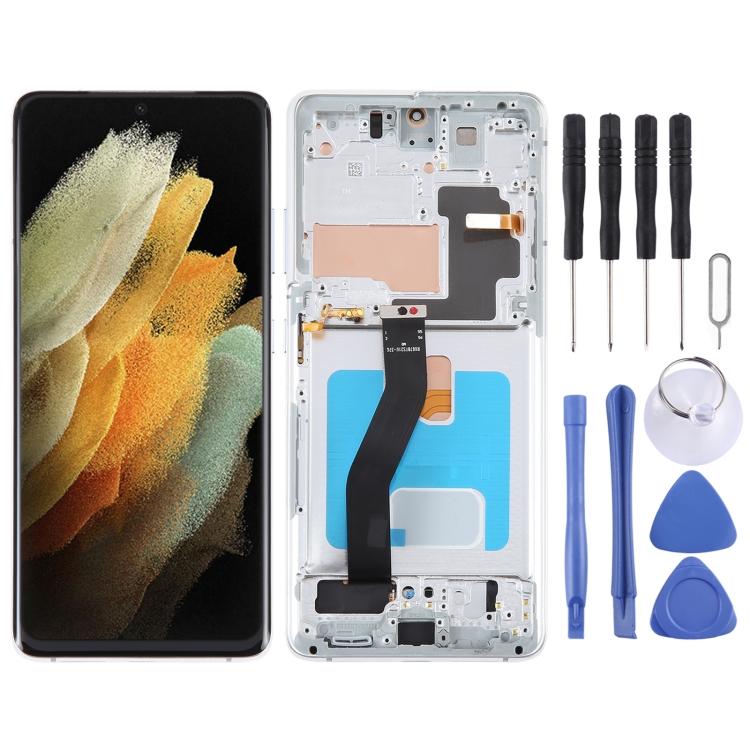 OLED LCD-ekraan Samsung Galaxy S21 Ultra 5G SM-G998B jaoks, digitiseerija täiskomplekt koos raamiga, ekraani suurus: 6,78 tolli