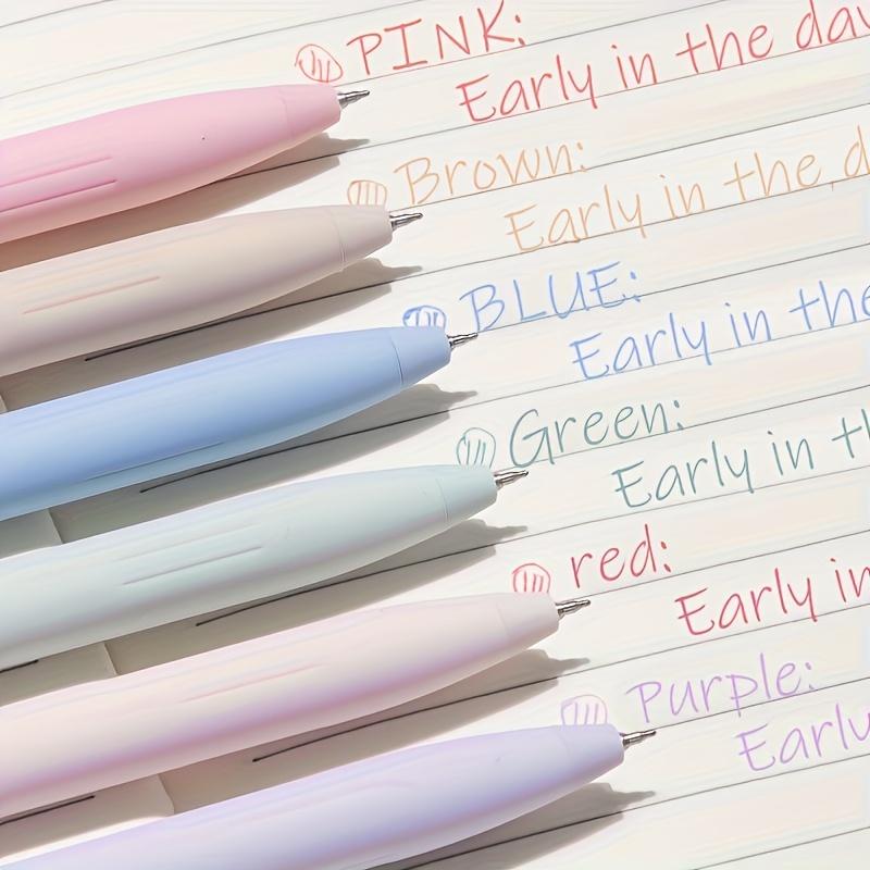 6pcs Colored Gel Pens Set with Quick Dry Ink, 0.5mm Fine Point Retractable Pens, Smooth Writing Pens