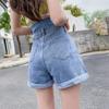 Women Summer Shorts Vintage High Waist Casual Versatile Shorts Slim Solid Color Elegant Embroidery Streetwear Shorts