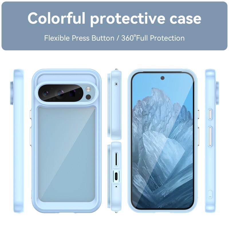 For Google Pixel 9 Phone Case WANLONFENG XC Series TPU Acrylic Cover with Tempered Glass (Big Lens Hole)