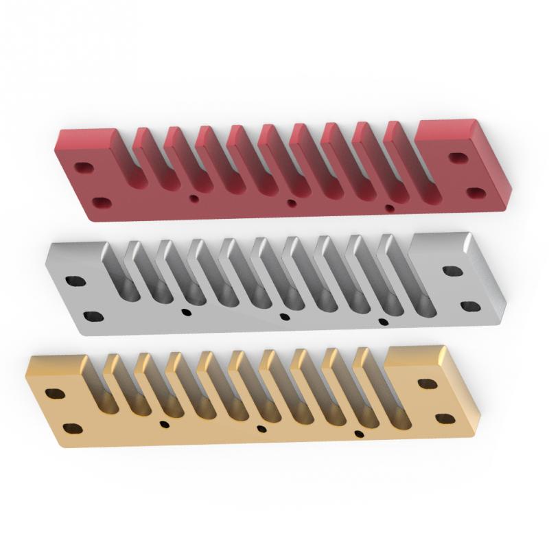 3 Colors Aluminum Alloy 10 Holes Comb Harmonica Part for Marine Band Crossover and Deluxe