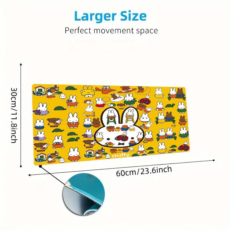 Miffy Color Mouse Pad Large Gaming Table Cushion Non-slip Laptop Tablet Big Mousepad XXL Mat Mini PC Playmat With Lock edge