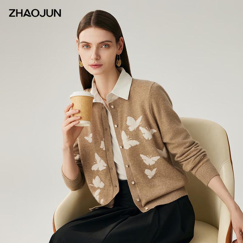 

Женский кардиган Zhaojun из 100% кашемира с круглым вырезом L