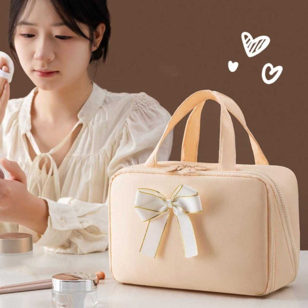 Solid Color Cosmetic Storage Bag Large Capacity Toiletries Storage Pouch  Outdoor