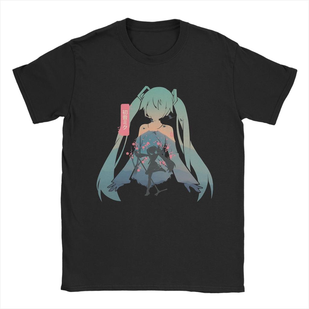 Hatsune Miku T Shirt Unisex Unisex Cotton Vintage Tshirt Round Collar Anime Tees Short Sleeve Clothes Gift Idea