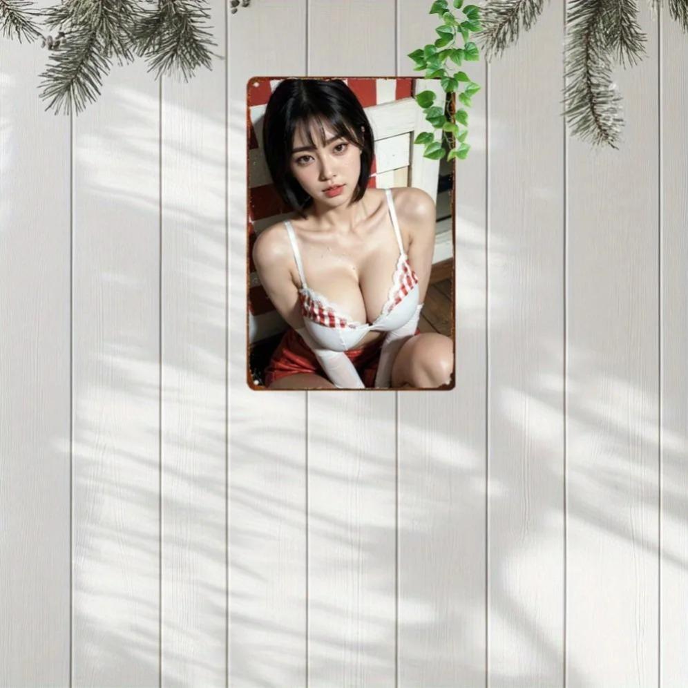 Artă de Perete Anime Semn Metalic Retro Decor Acasă Aluminiu Cadou Fată Anime