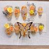 Yellow Butterfly Elegant Almond-Shaped Handmade Fake Nail Tips