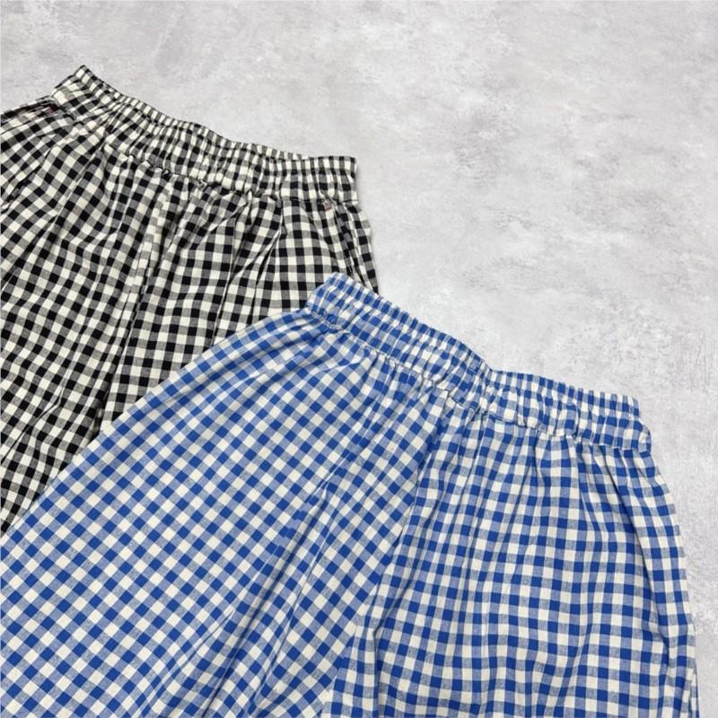 Johnature Japanese Elasticated Waist Plaid Pants Sweet Loose Summer Thin Casual Women Pants