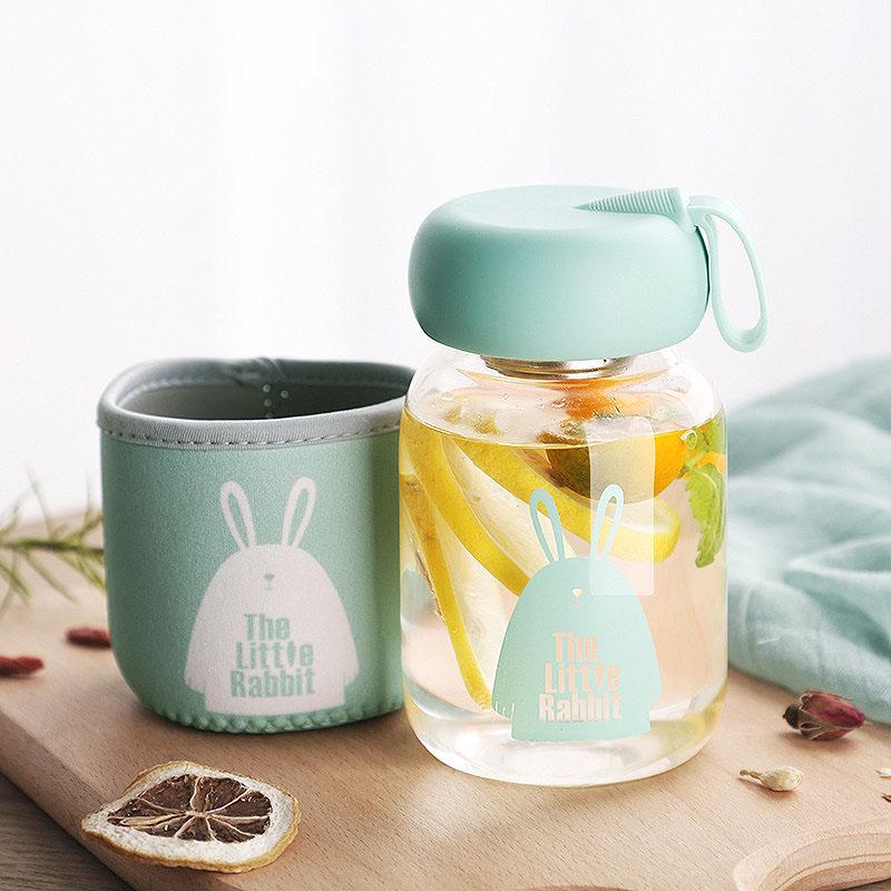 Heat-Resistant Borosilicate Glass Cup for Women - Cute, Portable, Transparent, Small Tea Brewing Cup