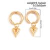 IngeSight.Z Creative Exquisite Gold Color Love Heart Shape Pendant Hoop Earrings Temperament Metal Piercing Earring Jewelry Lady