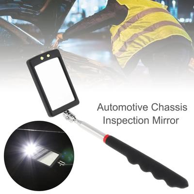 Espejo de inspección de 360° con luz LED, espejos telescópicos extensibles para herramientas mecánicas, espejo de inspección con mango telescópico y herramientas de reparación.