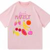 Fruit Market Graphic T Shirt Summer Vintage Fruit Print Short Sleeve Tees Casual Loose Fit Crew Neck Cotton Tops