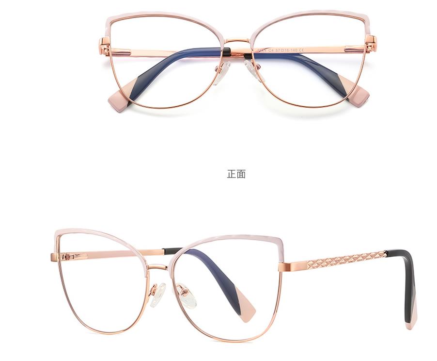 Vision Correction Glasses For Myopia Women 0 To -6 0 Metal Cat Eye Anti Blue Light Trendy Transparent Computer Glasses