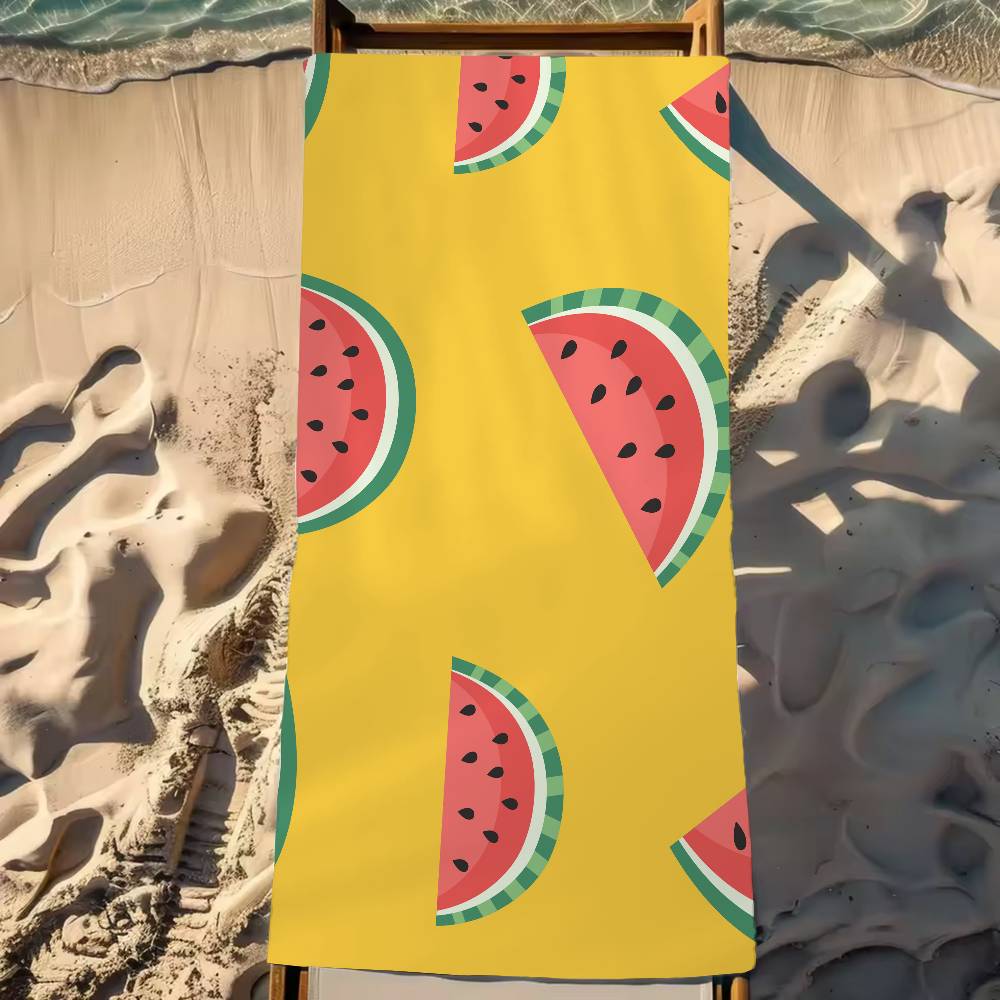 Fruit Watermelon Pattern Print Beach Towel Colorful Bath Towels Microfiber Quick Dry Sand Free Beach Yoga Spa Gym Pool