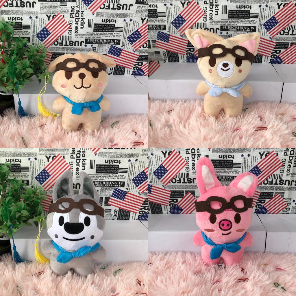 Skzoo Leeknow Hyunjin Cartoon Plüschtier für Kinder Kristall Ultraweich Kaninchen Design Anpassbares Bild 20cm Höhe