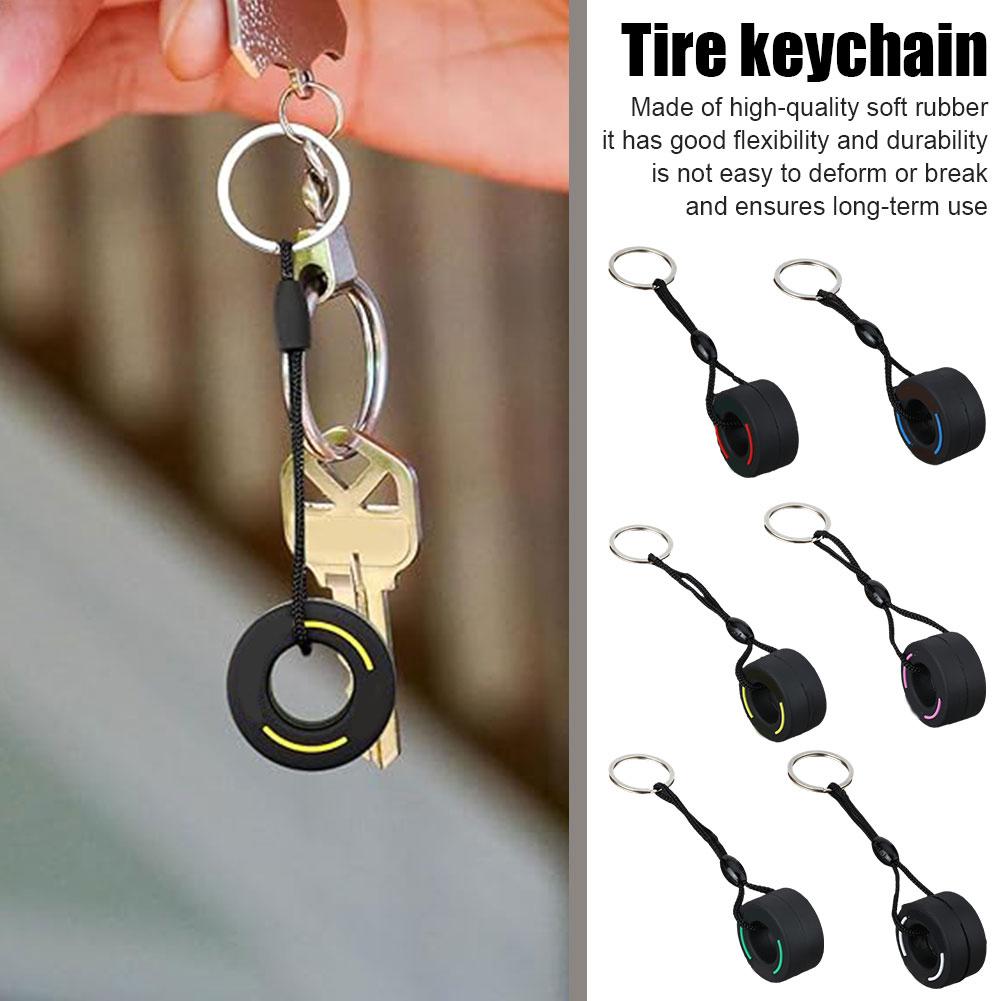 Mini Tire Keychain Car Key Accessories Pvc Soft Rubber Creative Key Chain Charm Men's Gadgets Gifts For Friends Car Lovers