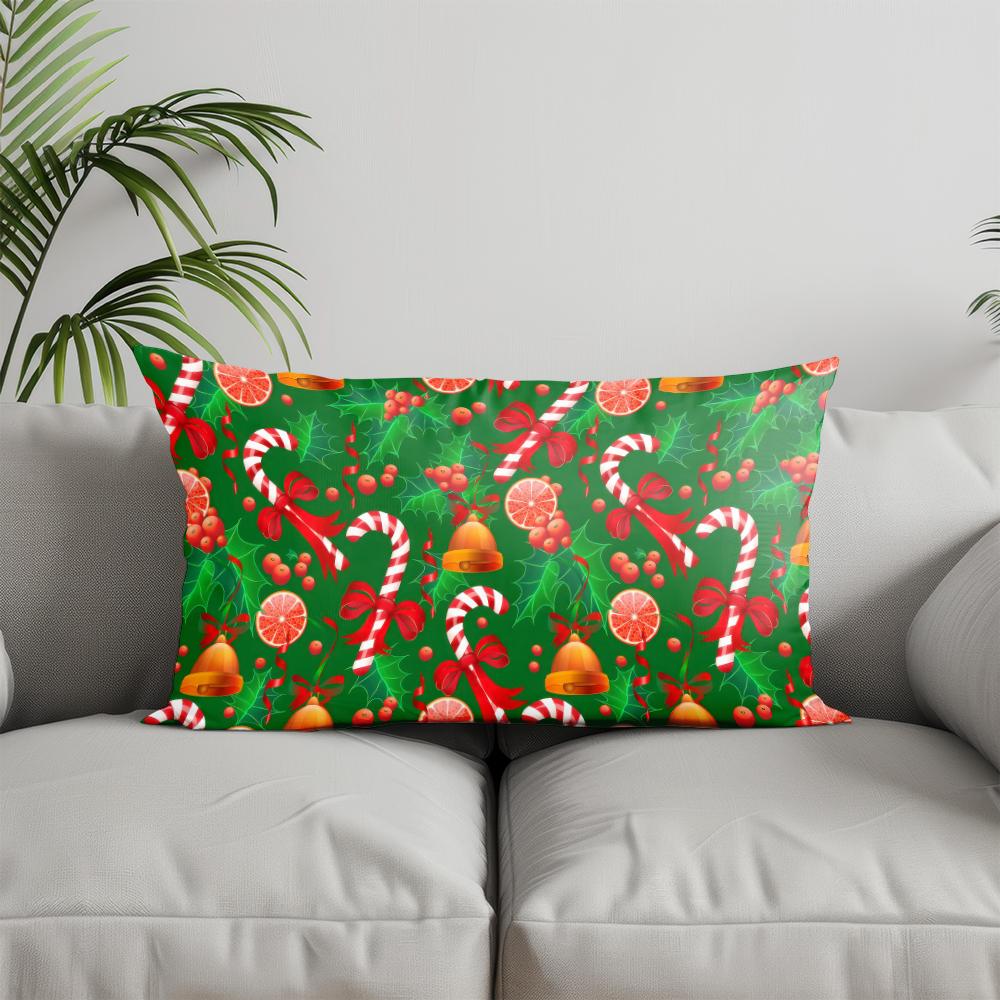 Home Decor Christmas-themed Geometric Pattern Pillow Suitable For Sofa Bedroom Car Pillow Cover Cushion Rectangular Back Cushion