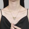 4 Carat Love Bow Necklace Women'S Large Gold-Plated Light Luxury High-End Collarbone Chain Pendant Fashion Jewelry