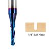 2 PCS CNC Router Bits 1/4inch Shank 1/8inch Cutting Dia Carbide Ball Nose End Mill with Nano Blue Coating for Side Milling End Milling, Finish