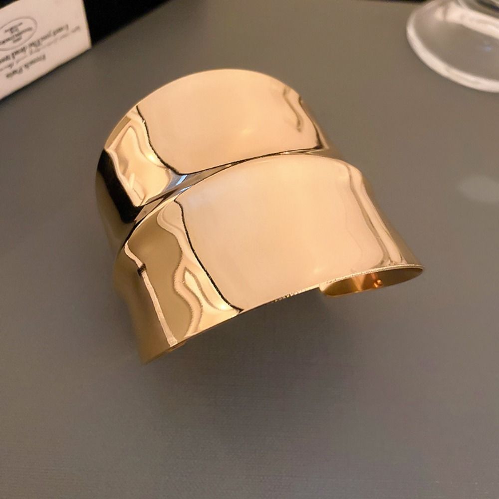 Irregular Pleated Bangle Cold Wind Open Bracelet Minimalist Style Cuff Bangle  Party Wearing