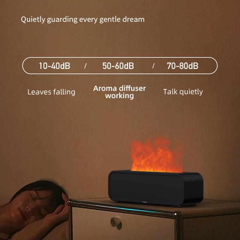 Simulated Flame Aromatherapy Machine Remote Control 7-Color Lighting Timing Mute Humidification Perfume Dilator
