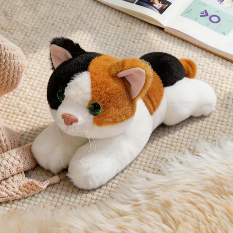 Newest Simulation Healing Lying Cat Doll Kawaii Stuffed Plush Toy Doll Cartoon Anime Cute Friends Birthday Holiday Gifts