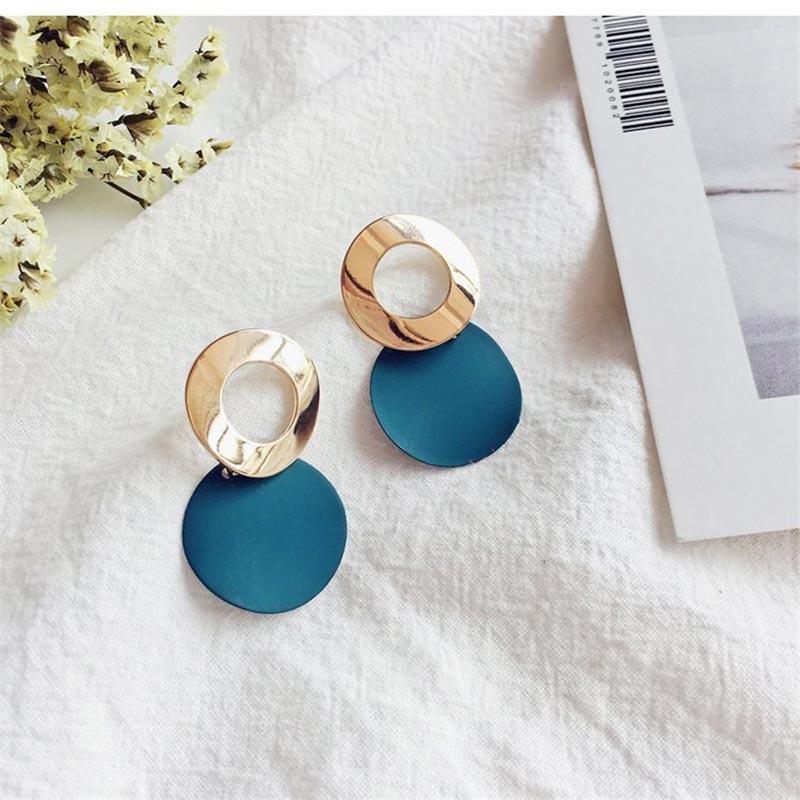 Big Statement Earrings Red Black White Gold Round Circle Oval Geometric Earrings for Women Punk Metal Earring Boho Jewelry 2020