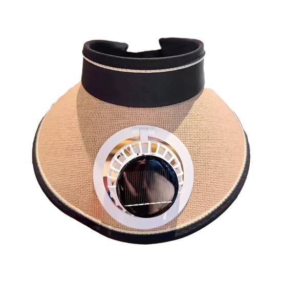 

Sun Hat Empty Top Design Extended Brim Full Face Coverage Women Hat with Solar Powered Built-in Fan Adjustable Head Circumference Outdoor Hat хаки