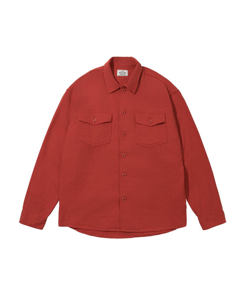 Kaepidijain Field Linen Shirt Jacket (Sunset Red)