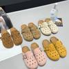 Commuting versatile Internet celebrity bag head slippers women's outer wear spring 2025 new flat-bottomed hollow lazy half-drag sandals
