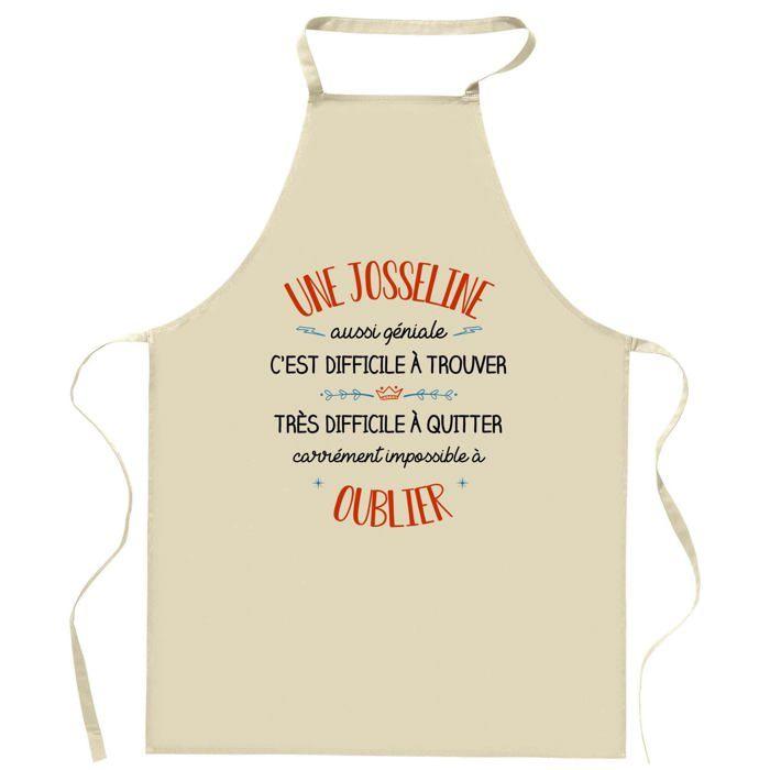 Planetee Tablier de cuisine Une Josseline Aussi Géniale | Cadeau Original Humour pour Cuisinière Vêtement Blouse de protection