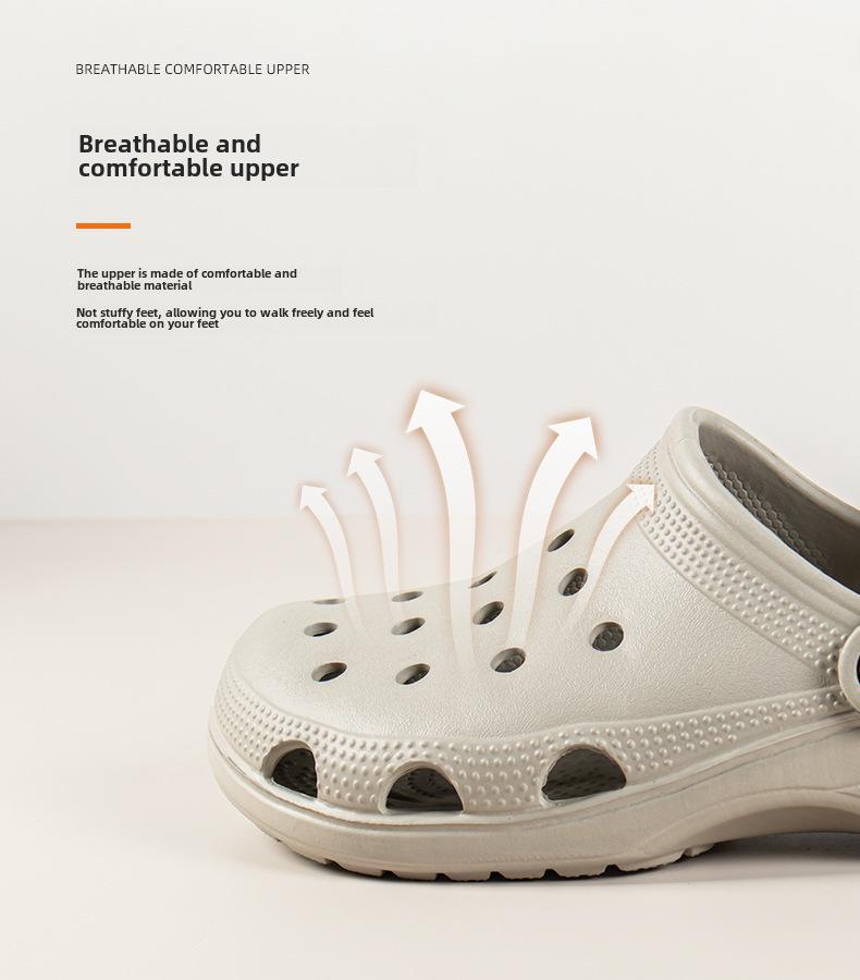 Men's and Women's Summer Garden Sandals - Solid Color Baotou Beach Shoes for Couples