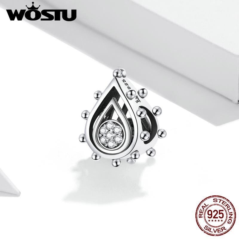 

WOSTU 925 пробы серебро сверкающий цирконий бутон лотоса очаровательные бусины для оригинальных браслетов и ожерелья диаметром 3 мм