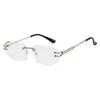 Fashion Irregular Rimless Square Metal Sunglasses Women Men Sweet Luxury Brand Sun Glasses Simple Leisure Lady Man Eyewear UV400