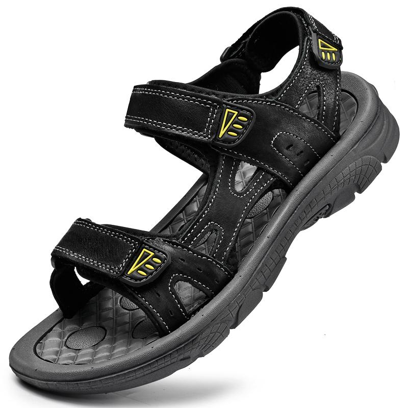 

Quick-Dry Outdoor Sandals Breath Walking Shoes Anti-Slip Sole Comfortable Walking Shoes Beach Flats New Design Men Sport Sandals 46 чёрный