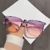 Tr90 Gradual Color Change Sunglasses Women'S Light Box Glasses Advanced Sense Anti-Ultraviolet Large Frame Sunglasses
