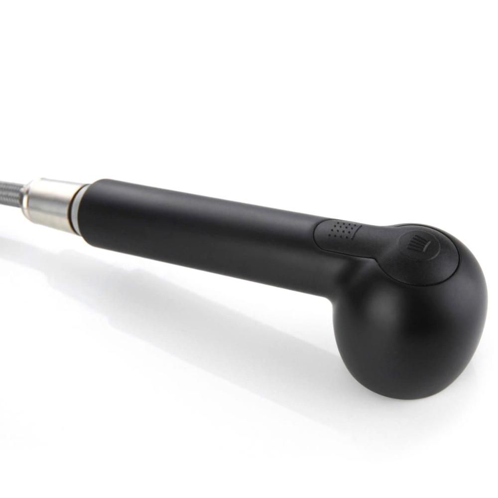 Küchenarmatur mit ausziehbarem Auslauf 360°, schwarz, freistehend, Spüle