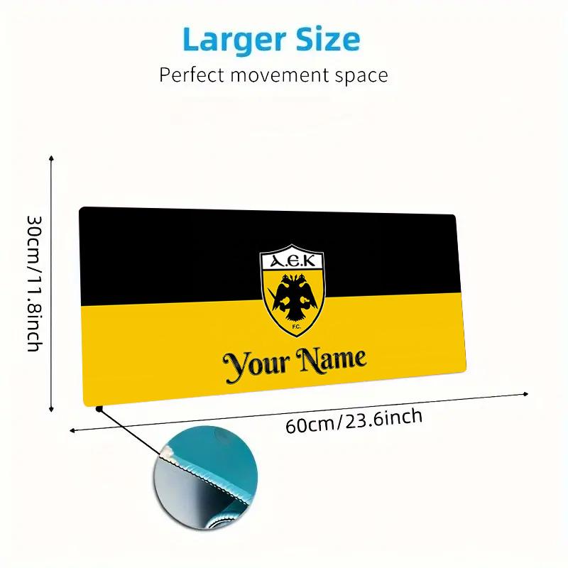 Aek F2 Custom Name Large Size Mouse Pad Large Gaming Table Cushion Non-slip Laptop Tablet Big Mousepad XXL Mat Mini PC Playmat With Lock edge