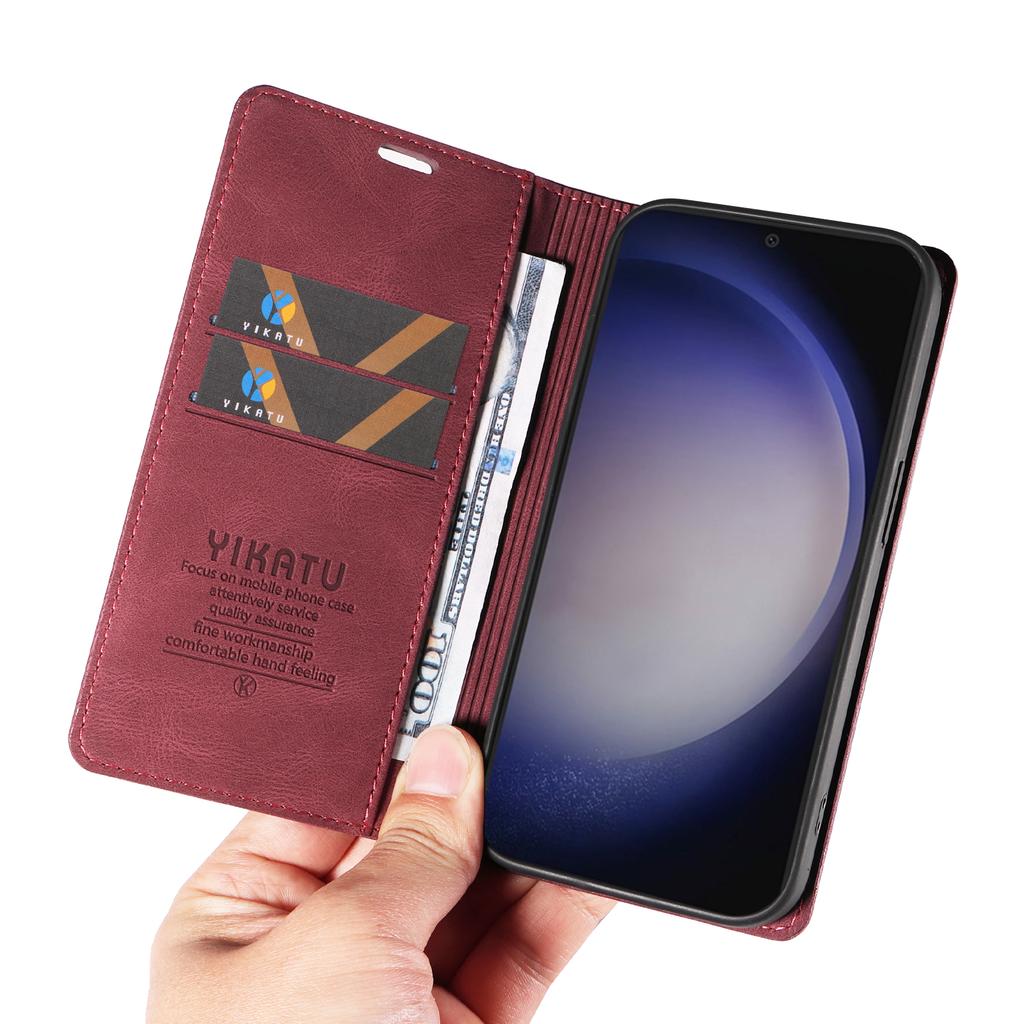 YIKATU YK-004 For Samsung Galaxy S25/S24 Case Wallet Leather Magnetic Clasp Phone Cover