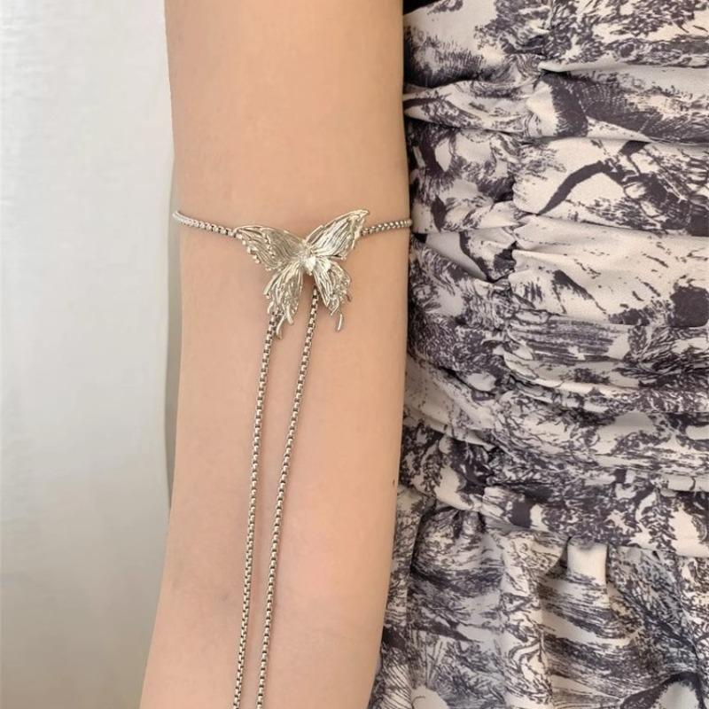 Butterfly Pull Necklace Female Niche Versatile Temperament Advanced Sense Collarbone Chain Autumn and Winter Waist Chain Multi-functional Chain